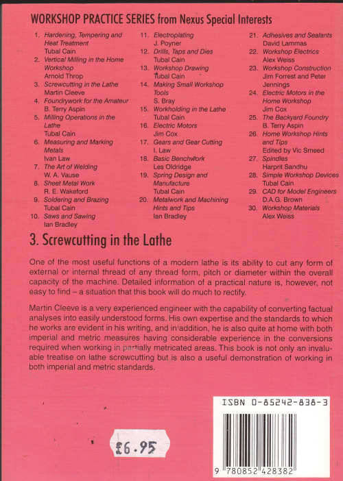 SCREWCUTTING IN THE LATHE.