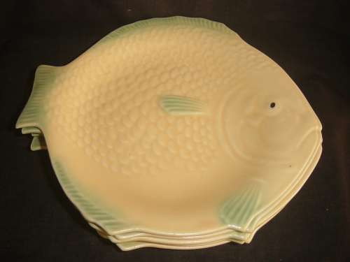 SHORTER & SONS FISH PLATES. X 5. (SEE BELOW)