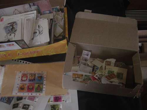 BOX OF STAMPS.& COVERS