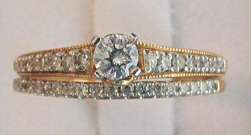 ONCE OFF SUPER DEAL (R40258) BRIDAL TWINSET(0.904CT) H  Si1 YELLOW GOLD