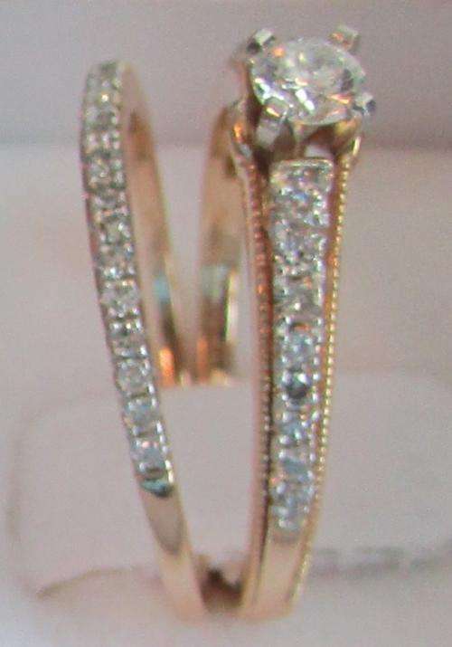 ONCE OFF SUPER DEAL (R40258) BRIDAL TWINSET(0.904CT) H  Si1 YELLOW GOLD