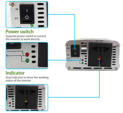 1000Watt Power Inverter DC 12V AC 220V
