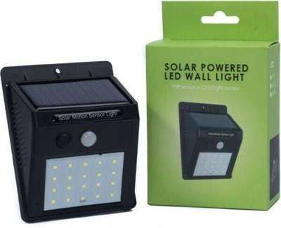 Solar Powered LED Wall Light, Motion PIR Sensor and CDS Night Sensor - 20 LED