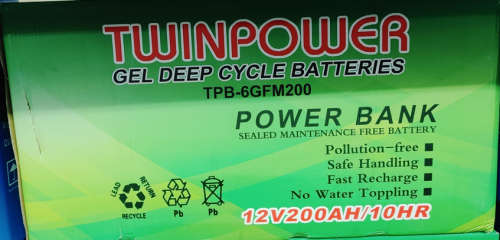 TwinPower 12V 200AH Gel Deep Cycle Battery