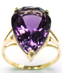 5CT NATURAL AMETHYST SOLID 9K Y/G RING SIZE 7