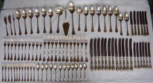 1930's antique 92 pieces German HTB .800 Silver Cutlery Set  +-4.2 kg - RESERVED FOR apiorkowski