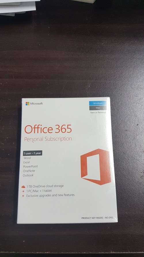 Microsoft Office 365 Personal Subscription 1-User / 1-Year (Word/Excel/PowerPoint/OneNote/Outloo)