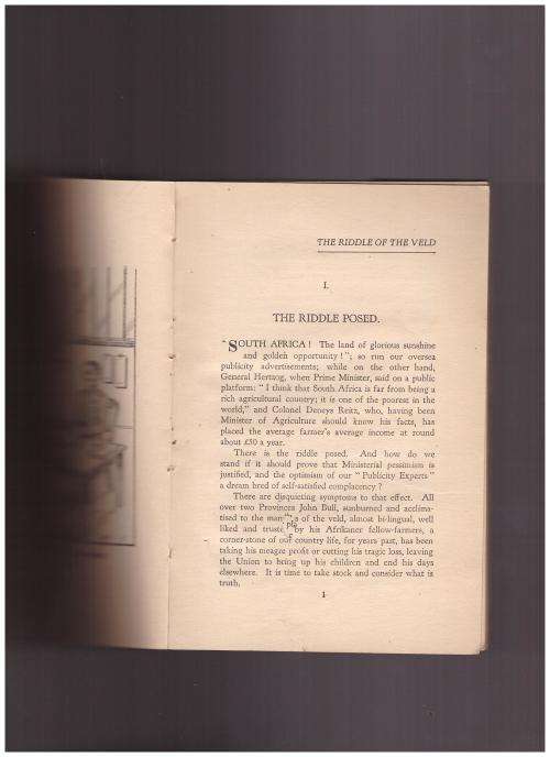 THE RIDDLE OF THE VELD