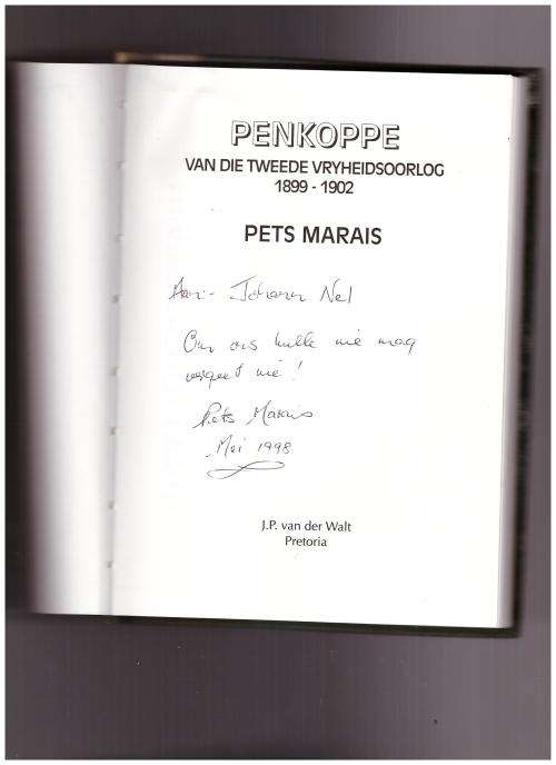 PENKOPPE VAN DIE TWEEDE VRYHEIDSOORLOG 1899-1902, GETEKEN, 1 STE UITG.