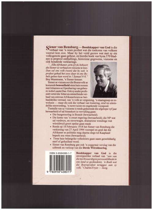 SIENER VAN RENSBURG, BOODSKAPPER VAN GOD