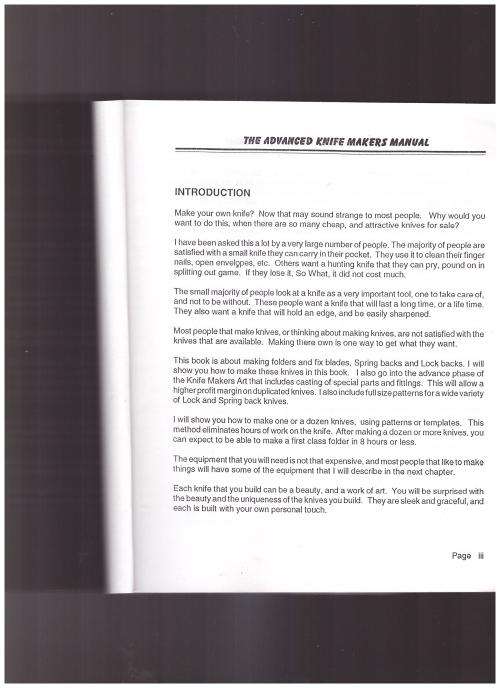 THE ADVANCED KNIFE MAKERS MANUAL