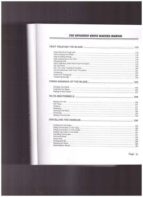 THE ADVANCED KNIFE MAKERS MANUAL