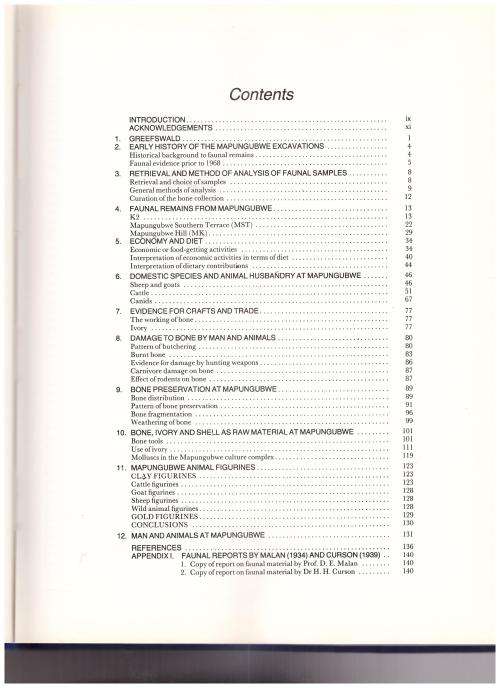 MAPUNGUBWE, AN ARCHAEOZOOLOGICAL INTERPRETATION OF AN IRON AGE COMMUNITY