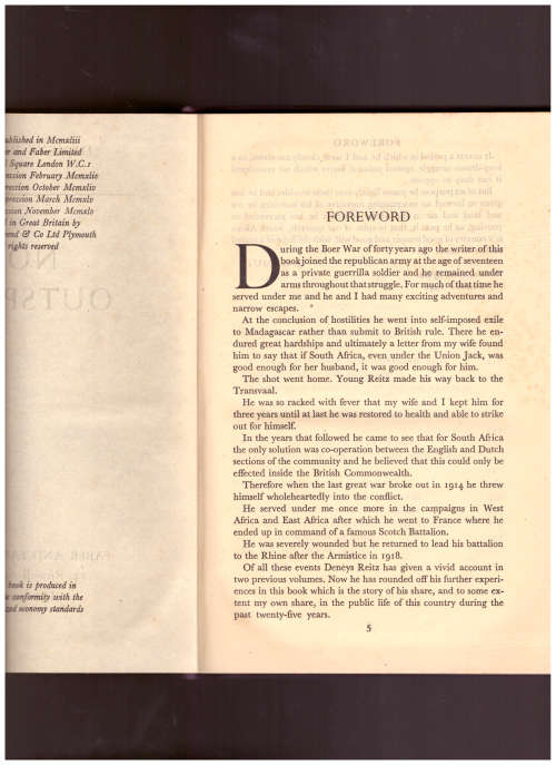 NO OUTSPAN BY DENEYS REITZ