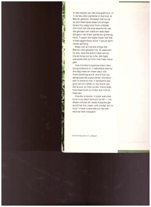 BAMBI, 1 STE AFRIKAANSE UITGAWE 1977