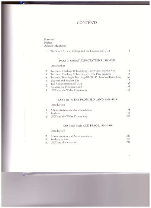 THE UNIVERSITY OF CAPE TOWN 1918-1948 THE FORMATIVE YEARS