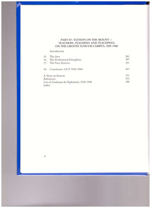 THE UNIVERSITY OF CAPE TOWN 1918-1948 THE FORMATIVE YEARS