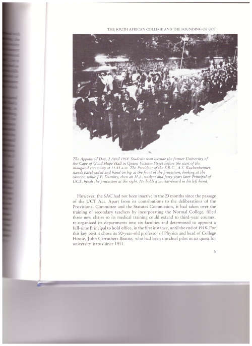 THE UNIVERSITY OF CAPE TOWN 1918-1948 THE FORMATIVE YEARS