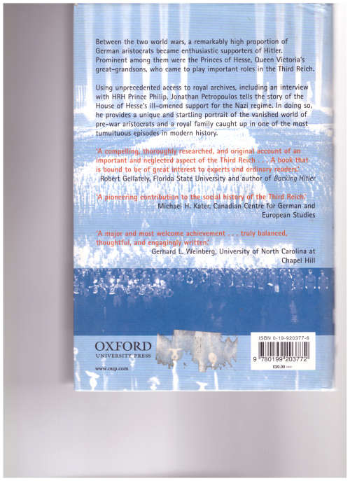 ROYALS AND THE REICH, THE PRINCES VON HESSEN IN NAZI GERMANY