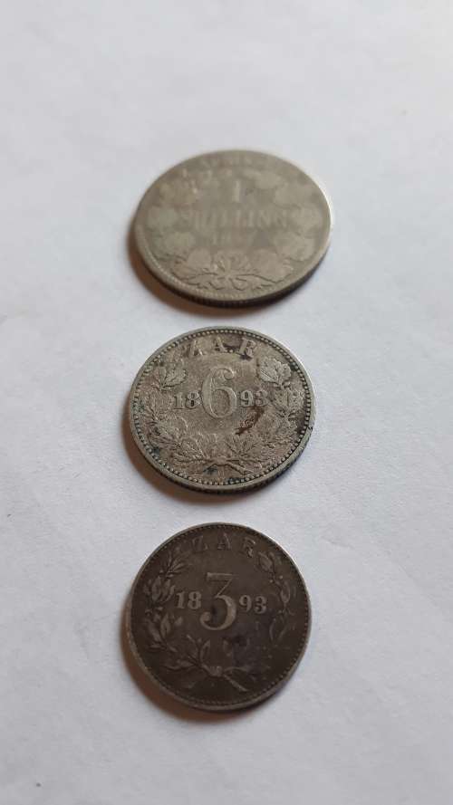 1893 ZAR parcial set, 1S, 6D and 3D.
