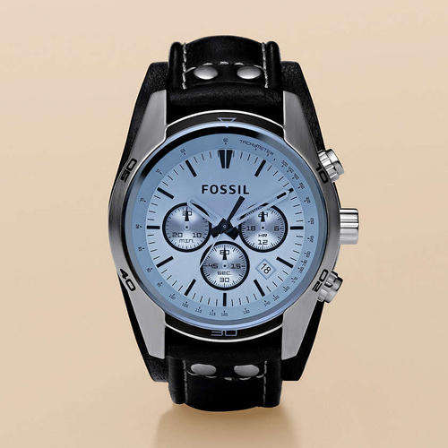 Fossil Casual Cuff Leather Watch Ã¢ÂÂ Black - CH2564