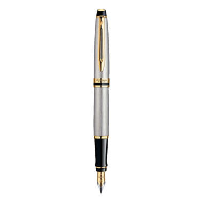 Waterman Expert3 Stainless Steel Gold Trim Fountain Pen in box