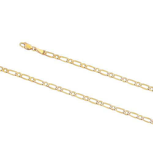** 9ct yellow gold Figaro 1+1 chain 3.2mm wide with lobster clasp**