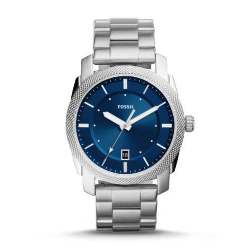 FOSSIL FS5340 Machine Three-Hand Date Blue Stainless Steel Watch