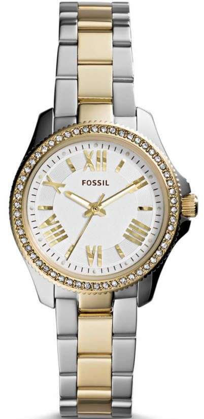 FOSSIL AM4579 Cecile Champagne Dial Two Tone Steel Ladies Watch