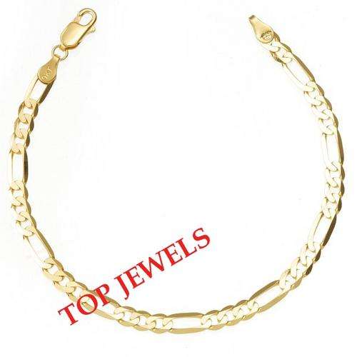 ** 9CT GOLD FIGARO 3+1 BRACELET **