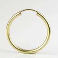 ** 9ct Gold 20mm Gypsy Plain Tube earrings **