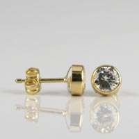 ** 9ct Gold 6mm CZ Stud earrings**