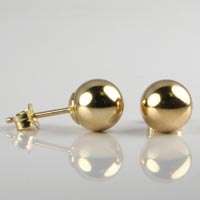** 9ct Gold 5mm Ball Stud earrings**