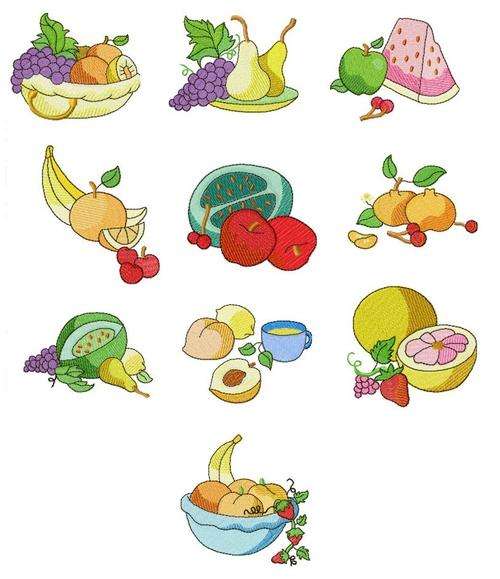MACHINE EMBROIDERY DESIGN SET - FRUIT (10 PICTURES)