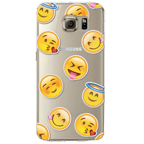 Samsung Galaxy S7 EDGE Cell Phone Cover Case - Smiley's All Around Emoji Design