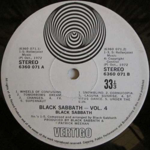 BLACK SABBATH -VOL 4 (LP/VINYL)
