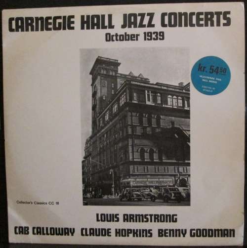 VARIOUS - CARNEGIE HALL JAZZ CONCERTS OCTOBER 1939 (LP/VINYL)