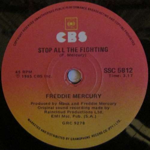 FREDDIE MERCURY - I WAS BORN TO LOVE YOU / STOP ALL THE FIGHTING (7 INCH SINGLE/VINYL)