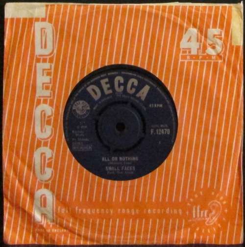SMALL FACES - ALL OR NOTHING / UNDERSTANDING (7 INCH SINGLE/VINYL)