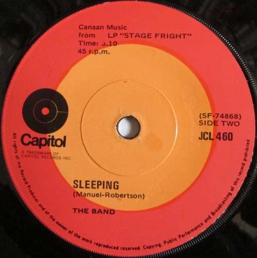 THE BAND - TIME TO KILL / SLEEPING (7 INCH SINGLE/VINYL)