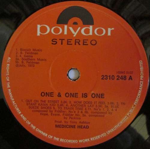MEDICINE HEAD - ONE & ONE IS ONE (LP/VINYL)