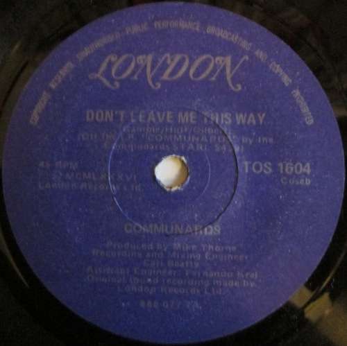 COMMUNARDS - DON¿T LEAVE ME THIS WAY / SANCTIFIED  (7 SINGLE/VINYL)