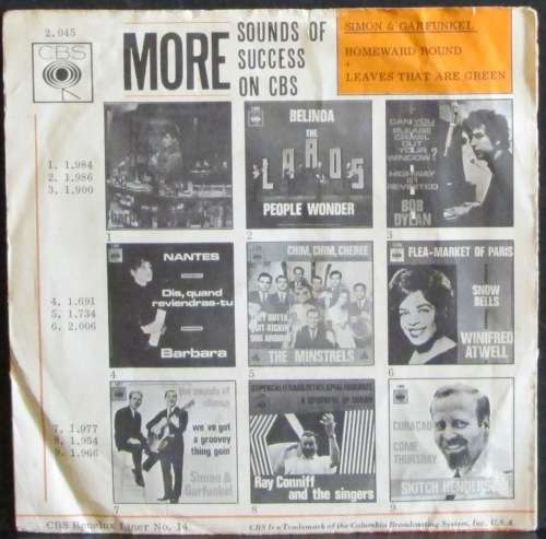SIMON & GARFUNKEL - HOMEWARD BOUND / LEAVES THAT ARE  (7 SINGLE/VINYL)