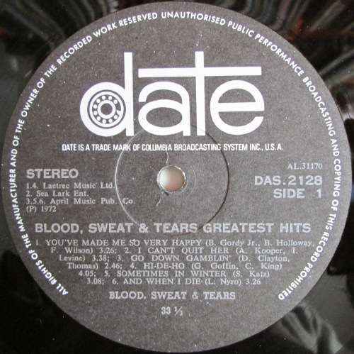 BLOOD, SWEAT & TEARS - GREATEST HITS (LP/VINYL)