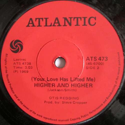 OTIS REDDING - FREE ME / (YOUR LOVE HAS LIFTED ME) HIGHER AND HIGHER (7 SINGLE/VINYL)