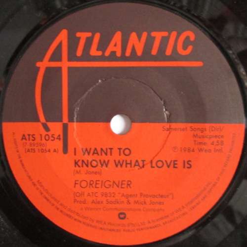 FOREIGNER - I WANT TO KNOW WHAT LOVE IS / STREET THUNDER  (7 SINGLE/VINYL)