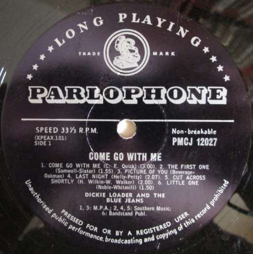 DICKIE LOADER & THE BLUE JEANS - COME GO WITH ME¿ (LP/VINYL)