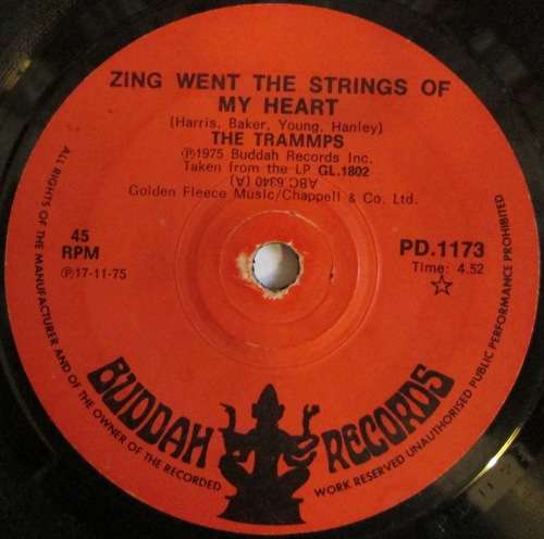 THE TRAMMPS - ZING WENT THE STRINGS OF MY HEART / HOLD BACK THE NIGHT (7 SINGLE/VINYL)