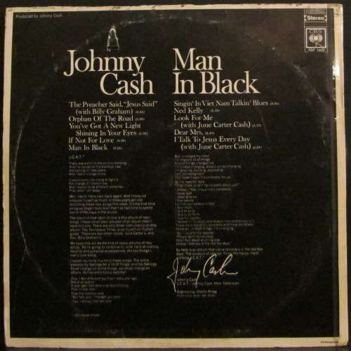 JOHNNY CASH - MAN IN BLACK (LP/VINYL)