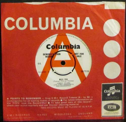 JIMMY YOUNG - MISS YOU / TAKE CARE OF YOURSELF (7 SINGLE/VINYL) *PROMO*